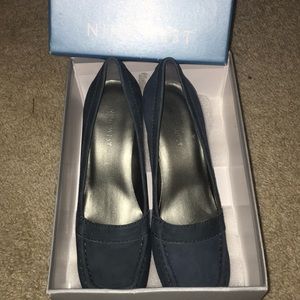 Navy Denim Suede Nine West shoes size 7